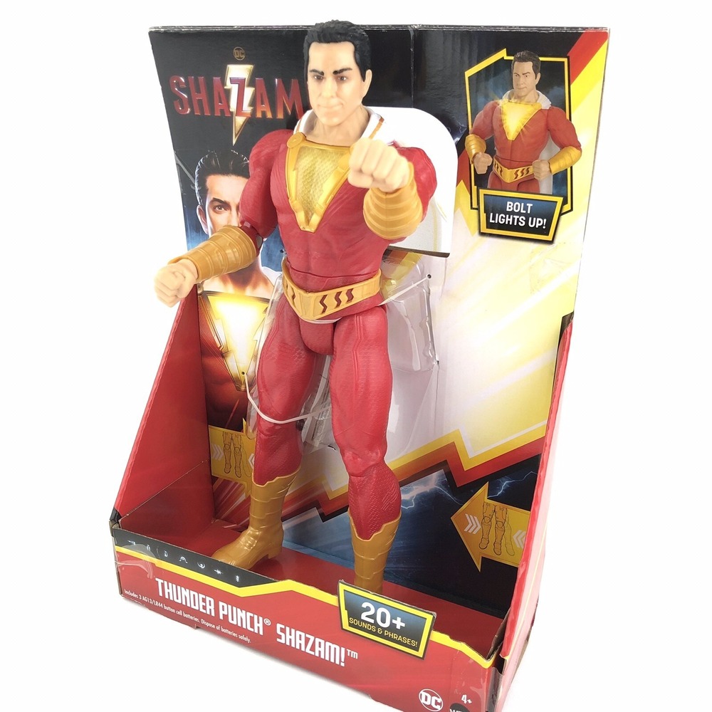 DC Shazam Thunder Punch 12" Movie Action Figure 20+ Sound Phrases Lights Up NIB